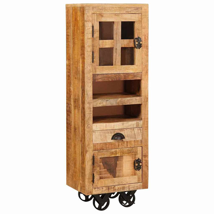 Highboard med skuffe Brun 40 x 30 x 120.5 cm Massivt mangotræ