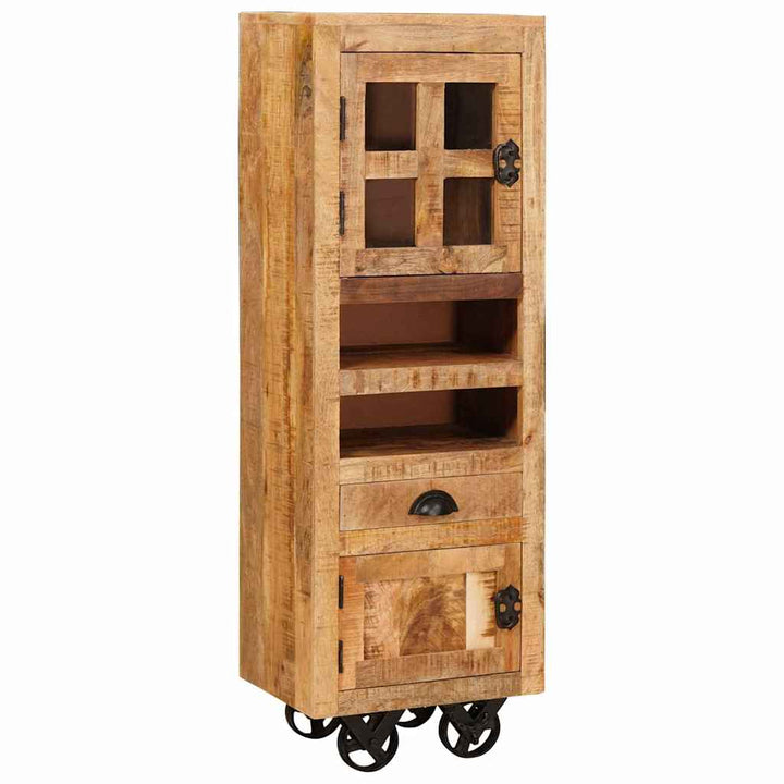 Highboard med skuffe Brun 40 x 30 x 120.5 cm Massivt mangotræ