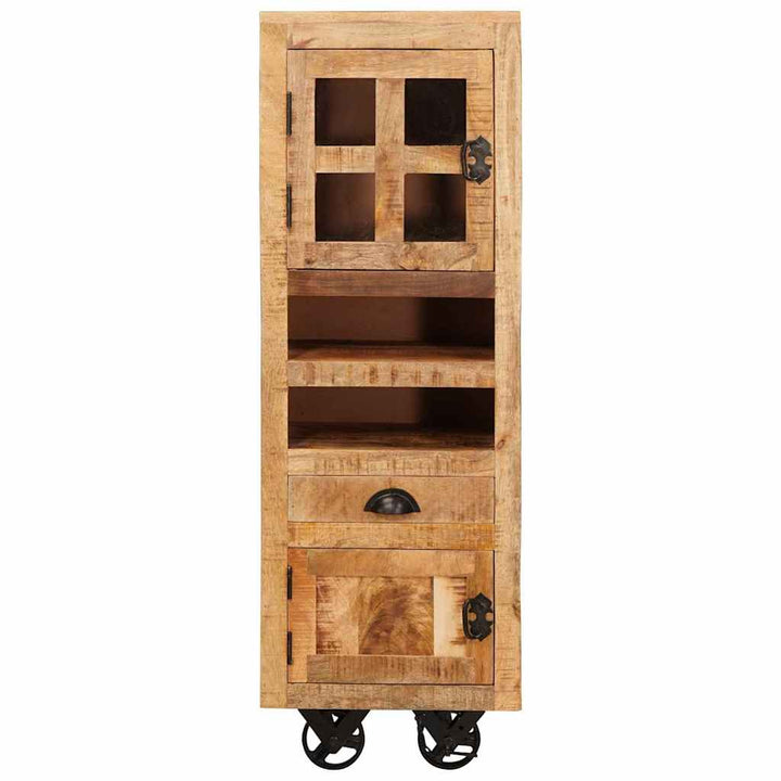 Highboard med skuffe Brun 40 x 30 x 120.5 cm Massivt mangotræ