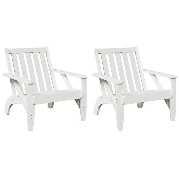 Adirondack-havestole 2 stk. 75x77x77 cm massivt fyrretræ hvid