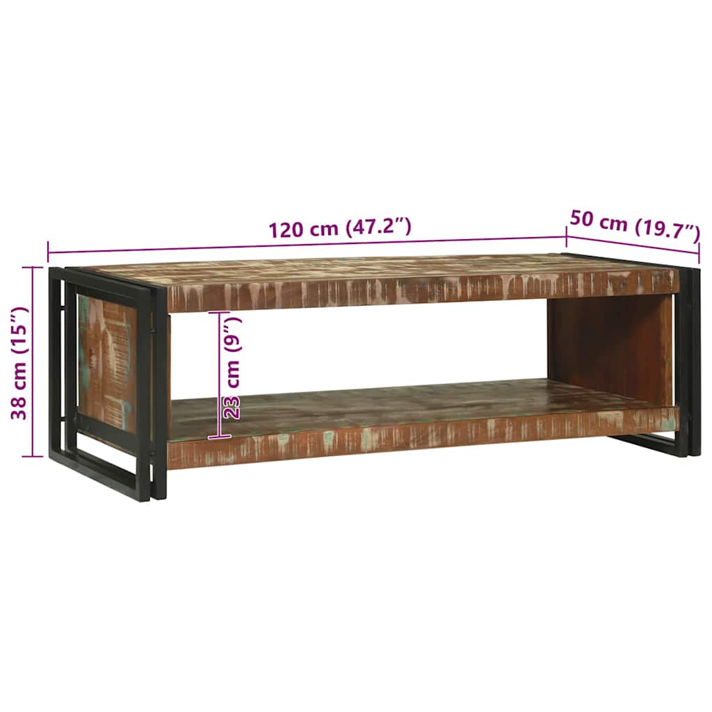 Sofabord Brun 120 x 50 x 38 cm Massivt genanvendt træ