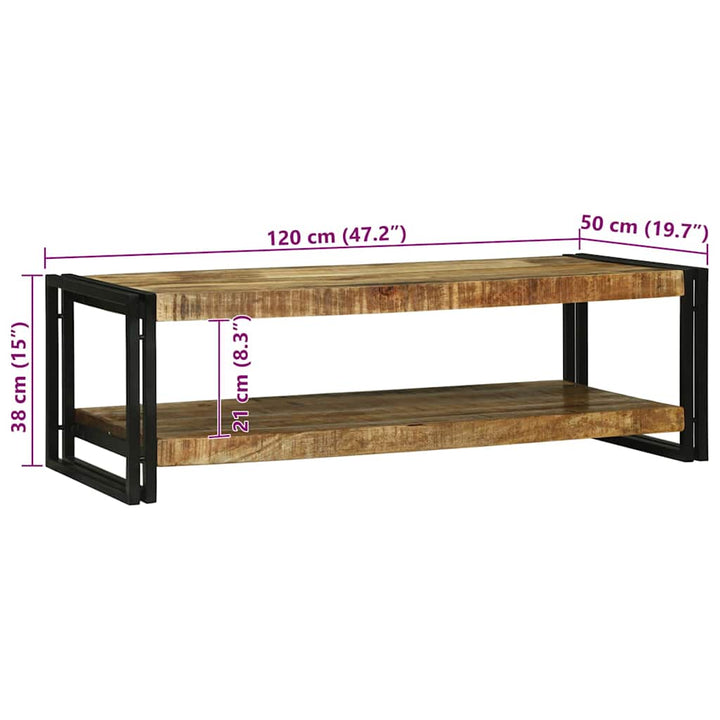 Sofabord Brun 120 x 50 x 38 cm Massivt mangotræ