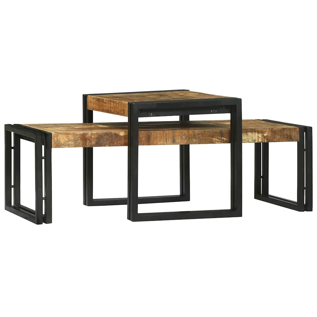 Sofabord 2 pcs Brun 48 x 40 x 40 cm Massivt mangotræ