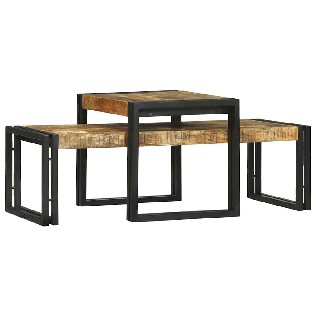 Sofabord 2 pcs Brun 48 x 40 x 40 cm Massivt mangotræ