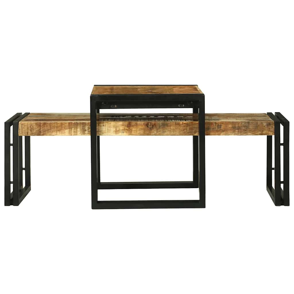 Sofabord 2 pcs Brun 48 x 40 x 40 cm Massivt mangotræ