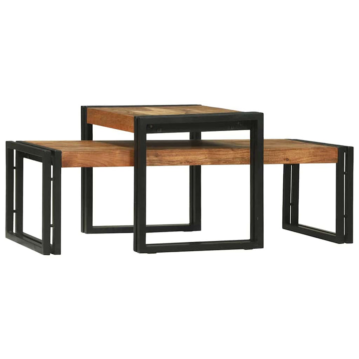 Sofabord 2 pcs Brun 48 x 40 x 40 cm Massivt akacietræ