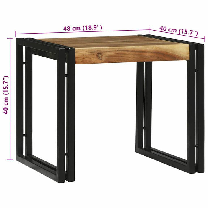 Sofabord 2 pcs Brun 48 x 40 x 40 cm Massivt akacietræ