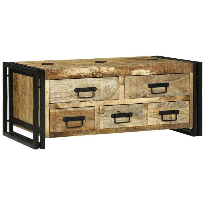 Sofabord med skuffe Brun 90 x 50 x 38 cm Massivt ru mangotræ