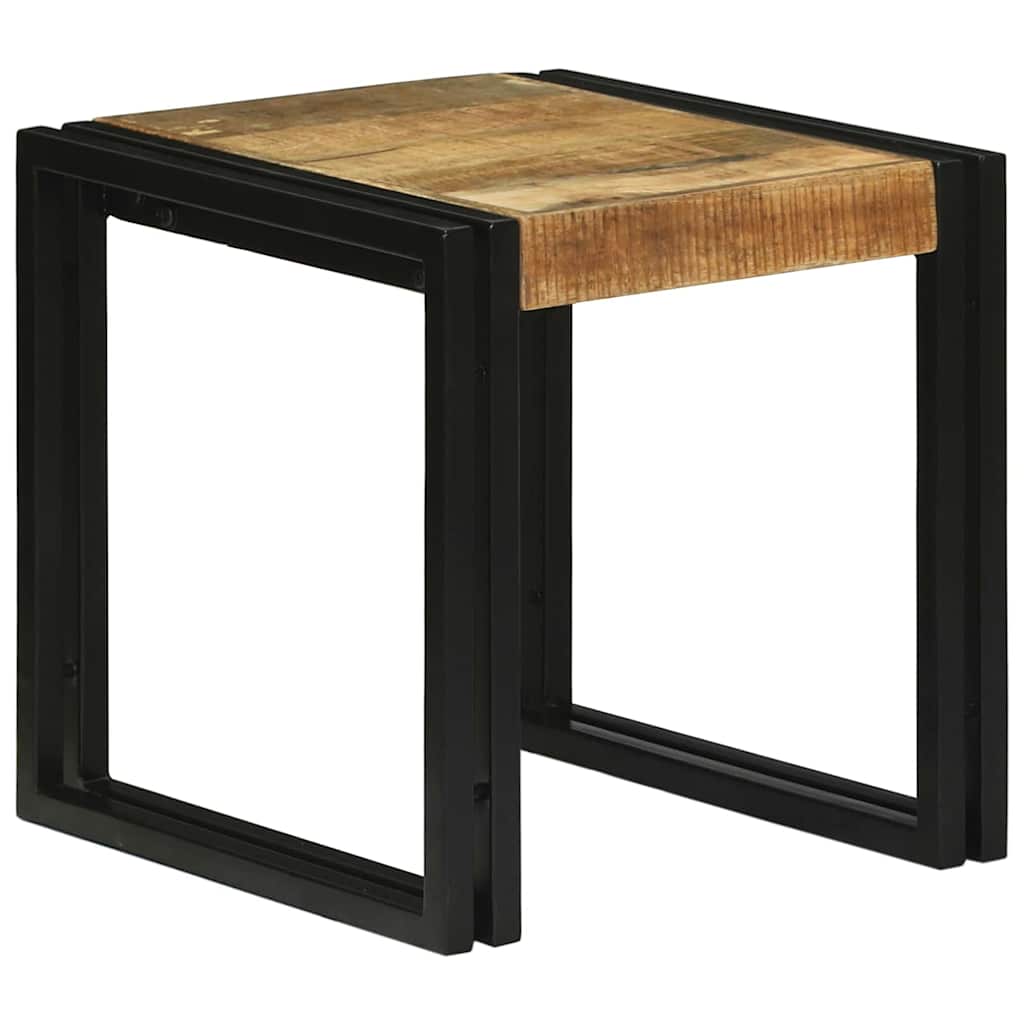 Nesting Bord 3 pcs Brun og sort Massivt ru mangotræ