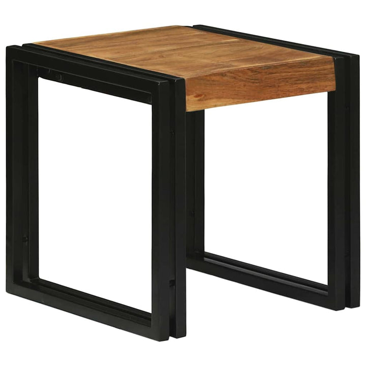 Nesting Bord 3 pcs Brun og sort Solid akacietræ og metal