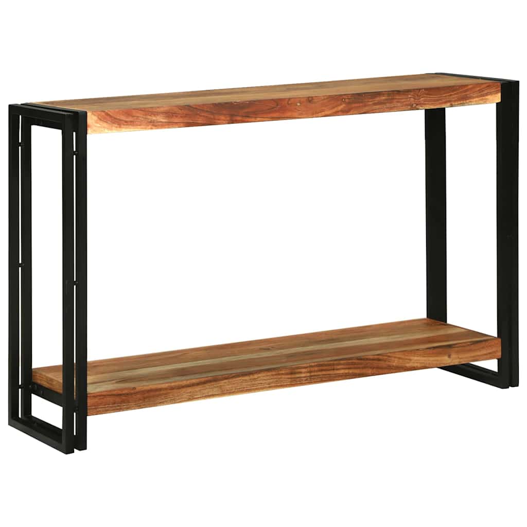 Konsolbord med hylde Brun 120 x 33 x 75 cm Massivt akacietræ