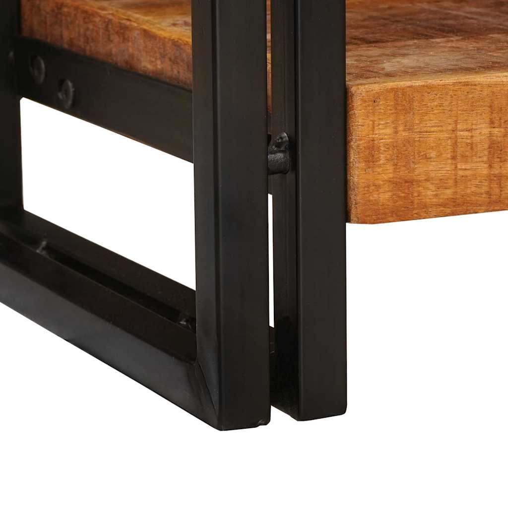 Konsolbord med hylde Brun 90 x 33 x 75 cm Massivt ru mangotræ
