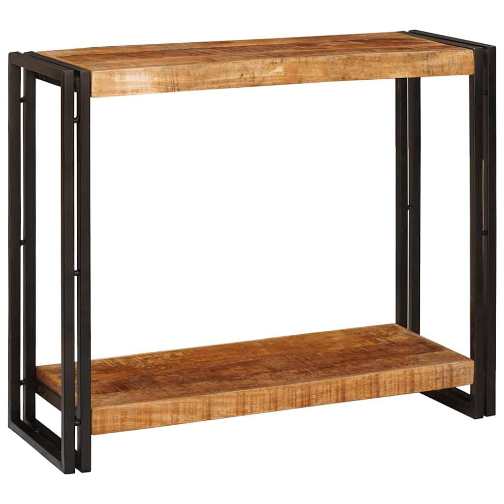 Konsolbord med hylde Brun 90 x 33 x 75 cm Massivt ru mangotræ