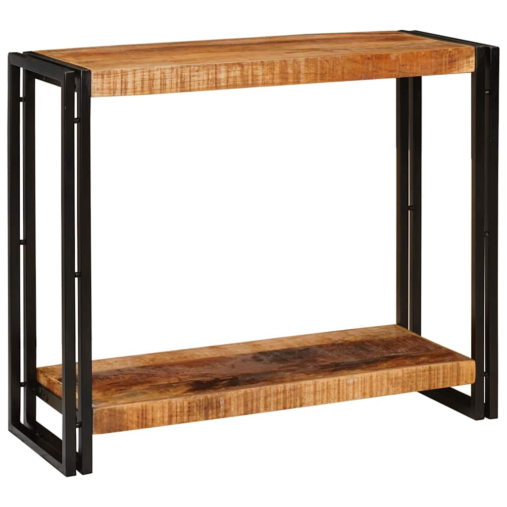 Konsolbord med hylde Brun 90 x 33 x 75 cm Massivt ru mangotræ