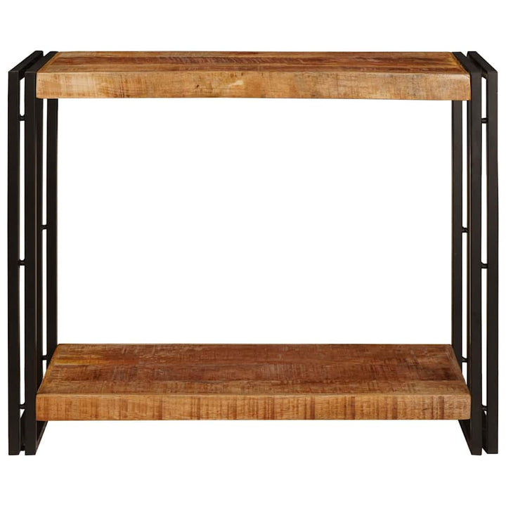 Konsolbord med hylde Brun 90 x 33 x 75 cm Massivt ru mangotræ