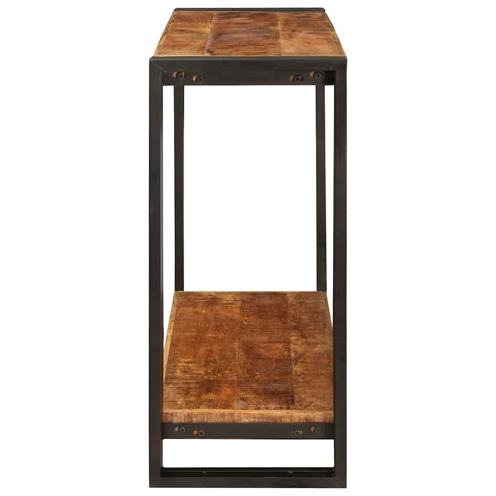 Konsolbord med hylde Brun 90 x 33 x 75 cm Massivt ru mangotræ