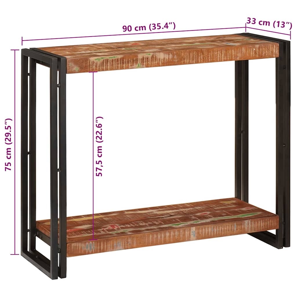 Konsolbord Flerfarvet 90 x 33 x 75 cm Massivt genanvendt træ