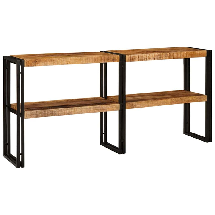 Konsolbord med hylde Brun 160 x 33 x 75 cm Massivt mangotræ