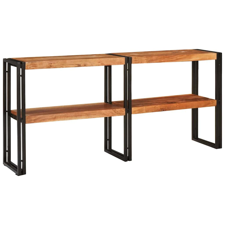 Konsolbord med hylde Brun 160 x 33 x 75 cm Massivt akacietræ