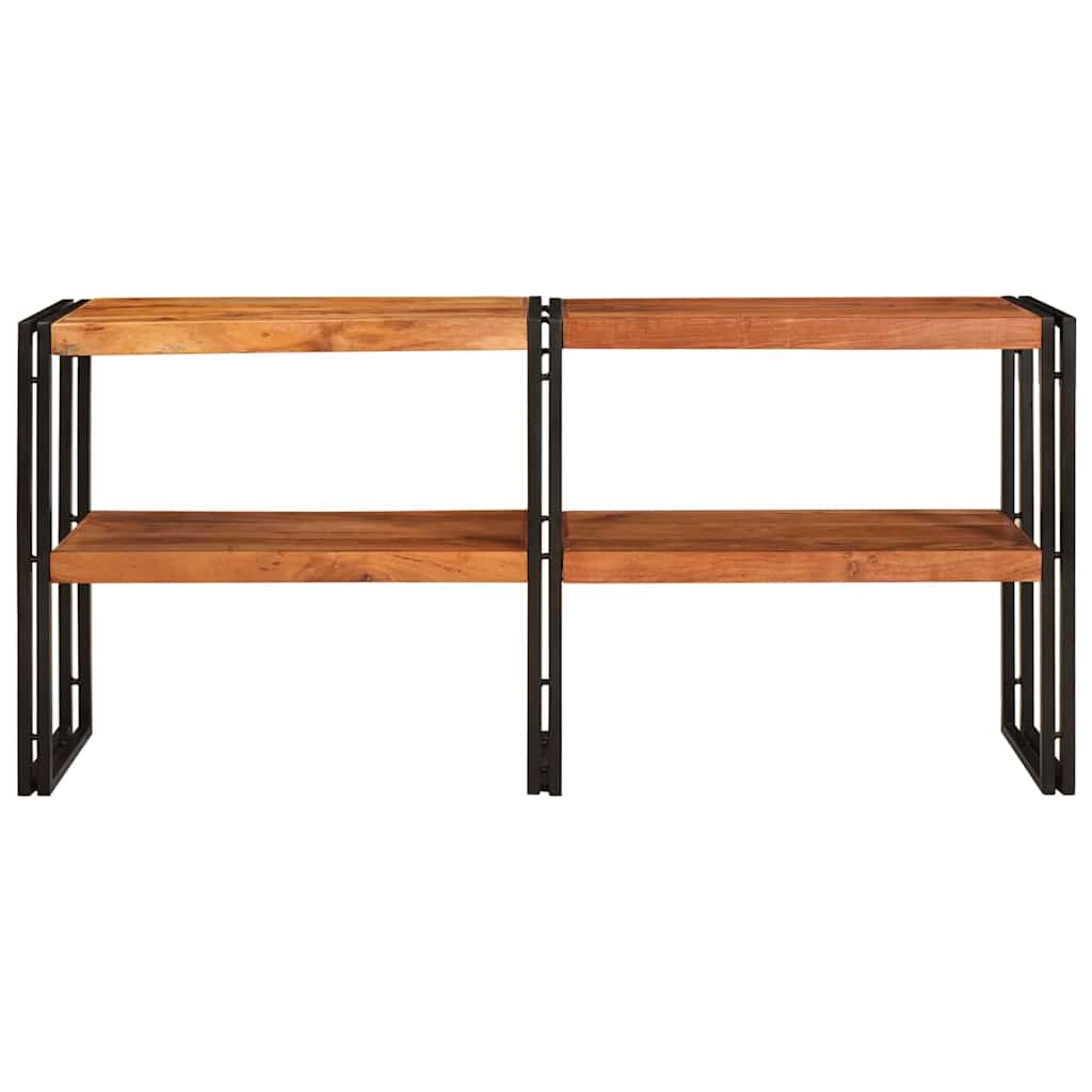 Konsolbord med hylde Brun 160 x 33 x 75 cm Massivt akacietræ