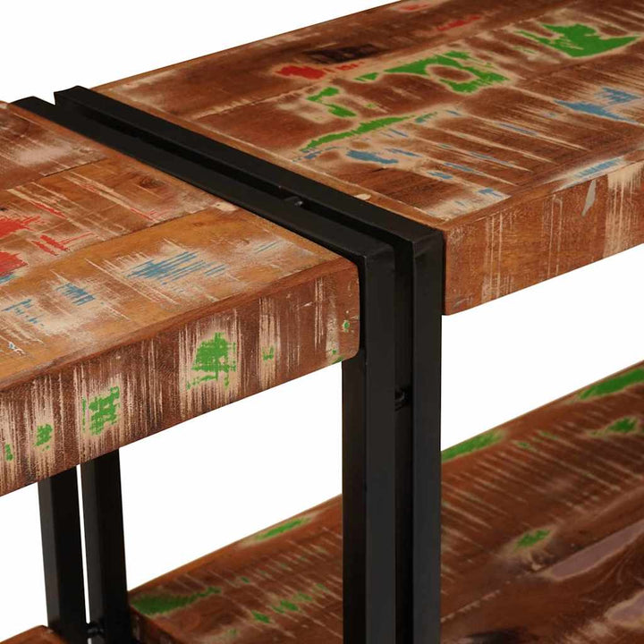 Konsolbord Flerfarvet 160 x 33 x 75 cm Massivt genanvendt træ