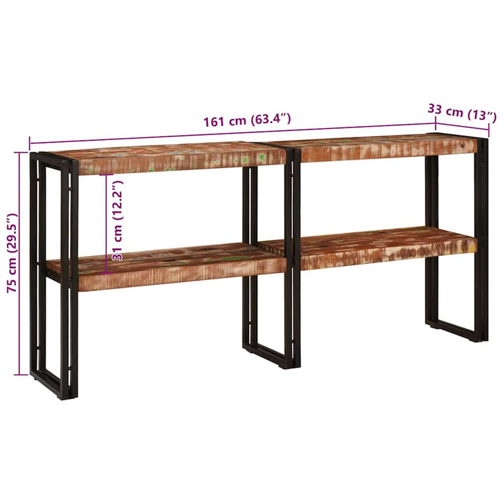 Konsolbord Flerfarvet 160 x 33 x 75 cm Massivt genanvendt træ