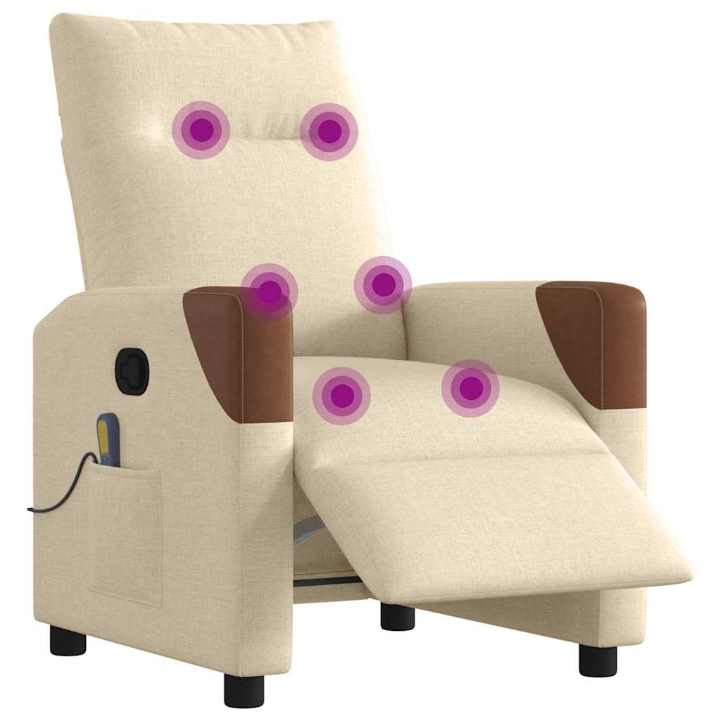 eldrevet massagestol stof cremefarvet