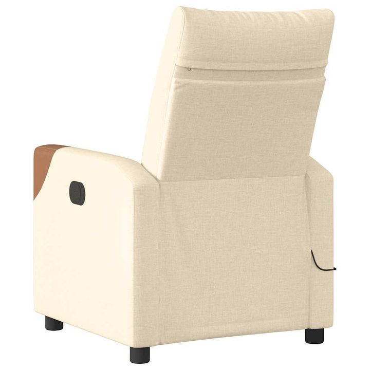 eldrevet massagestol stof cremefarvet
