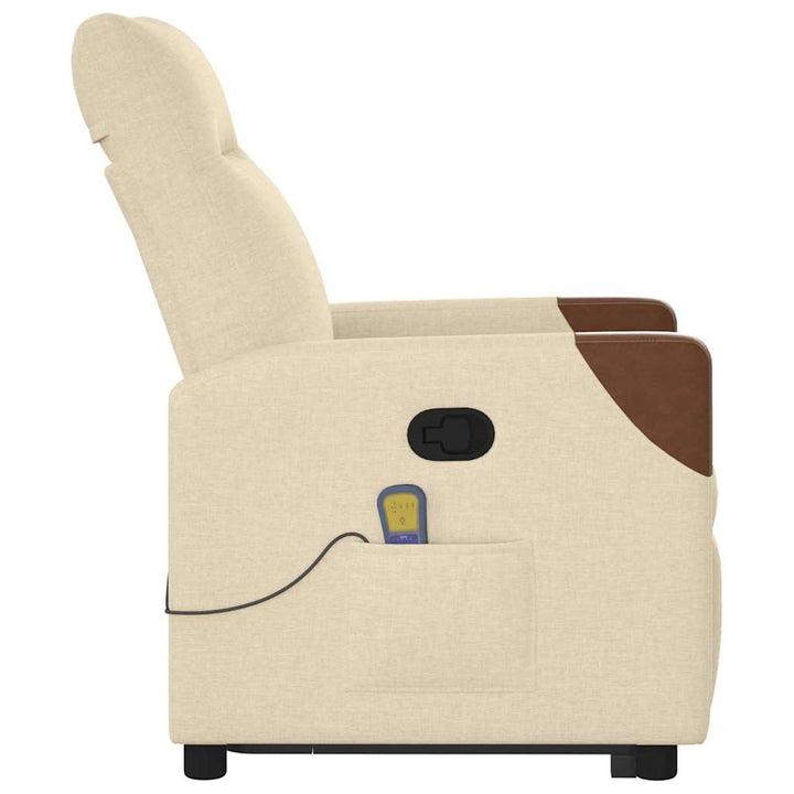 løftestol med massagefunktion stof cremefarvet