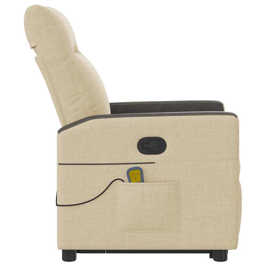 løftestol med massagefunktion stof cremefarvet