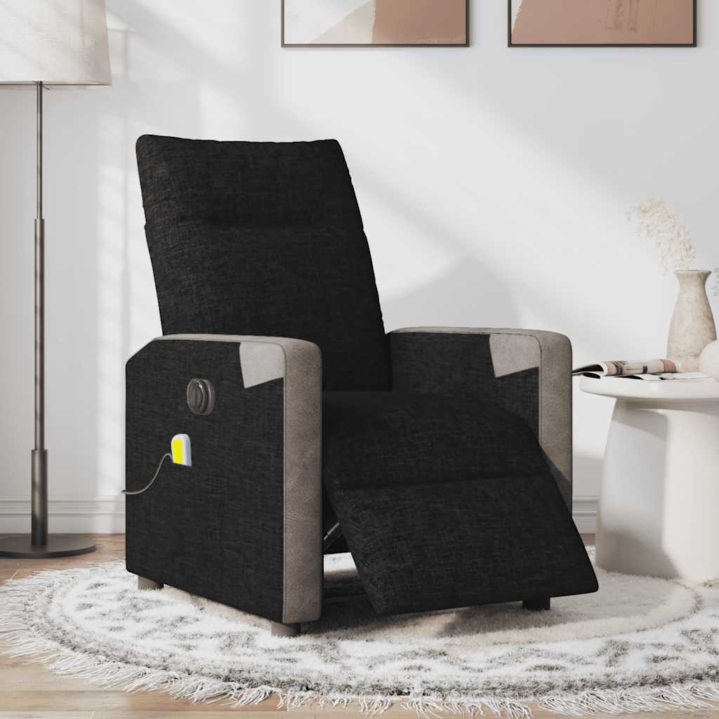 eldrevet massagestol stof sort