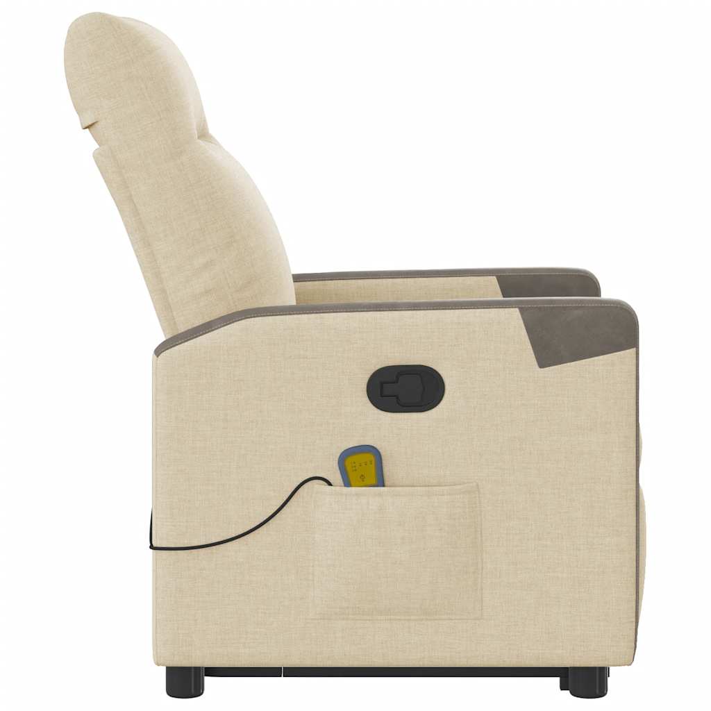 løftestol med massagefunktion stof cremefarvet