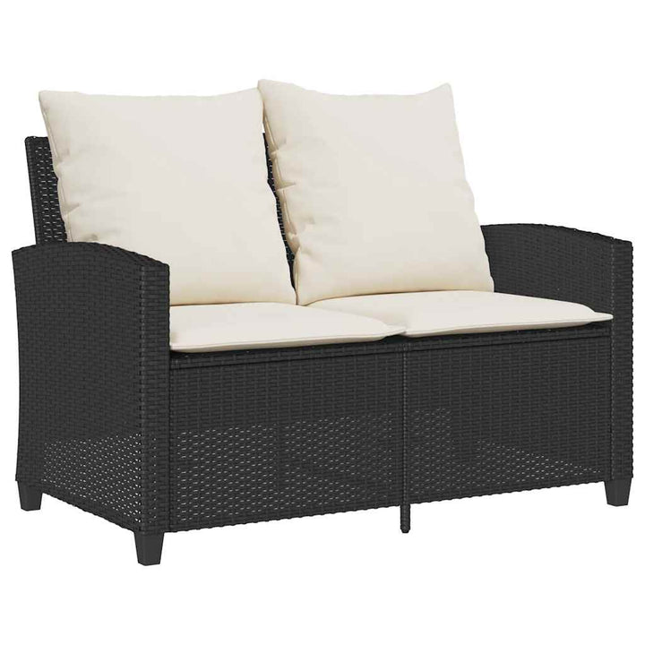 sofasæt til haven 6 dele med hynder polyrattan sort
