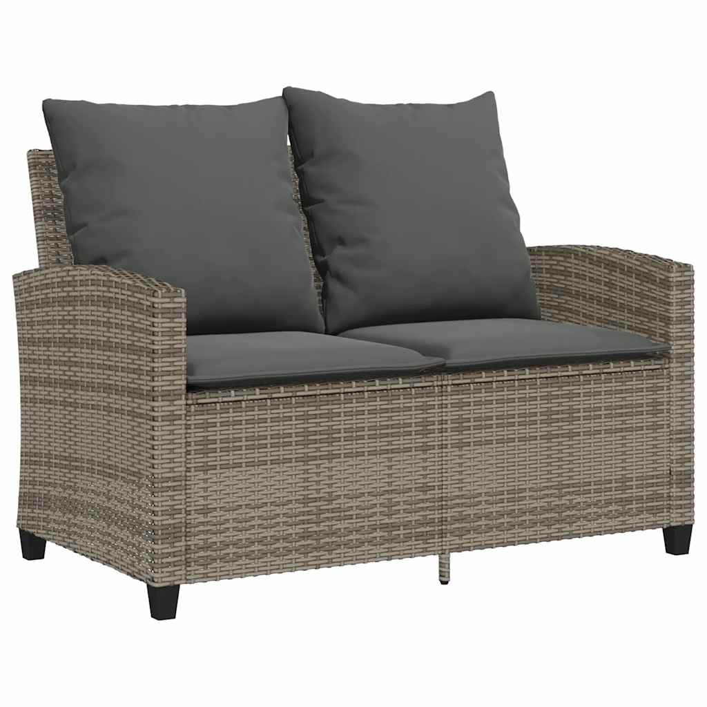 sofasæt til haven 6 dele med hynder polyrattan grå