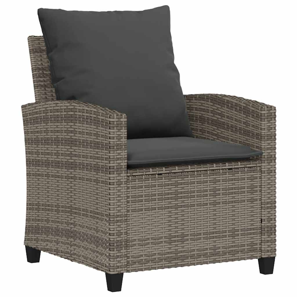 sofasæt til haven 6 dele med hynder polyrattan grå