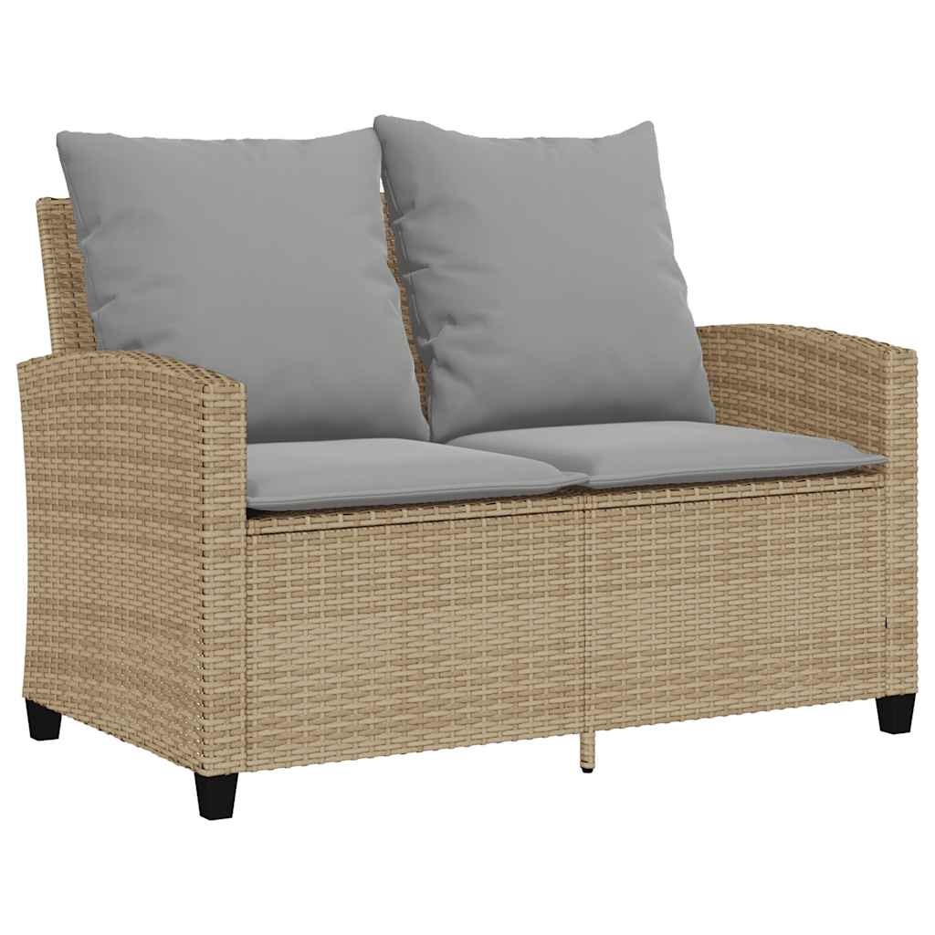 sofasæt til haven 6 dele med hynder polyrattan beige
