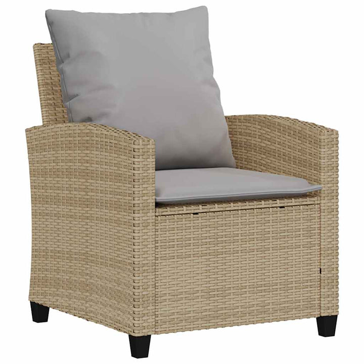 sofasæt til haven 6 dele med hynder polyrattan beige