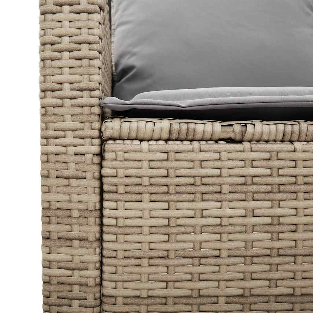 sofasæt til haven 6 dele med hynder polyrattan beige
