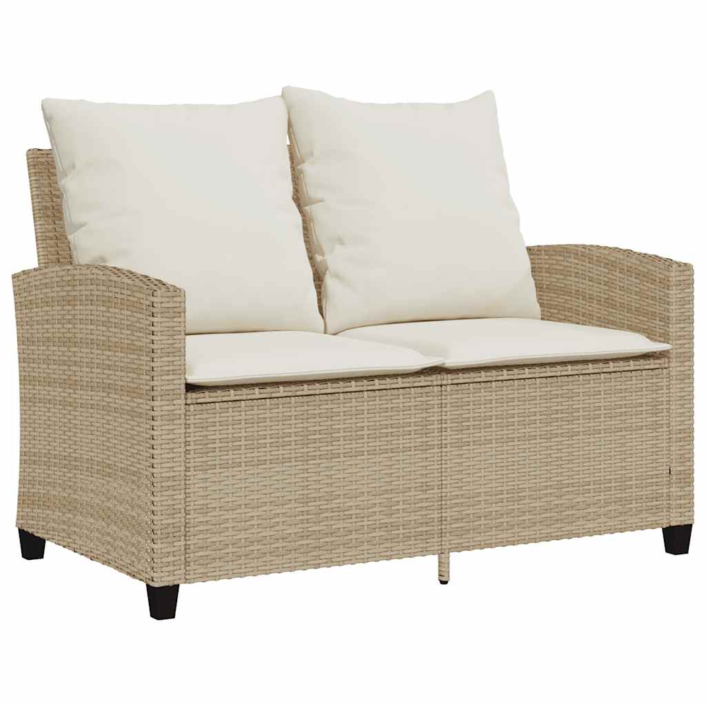 sofasæt til haven 6 dele med hynder polyrattan beige