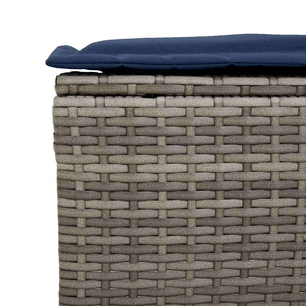 sofasæt til haven 6 dele med hynder polyrattan grå