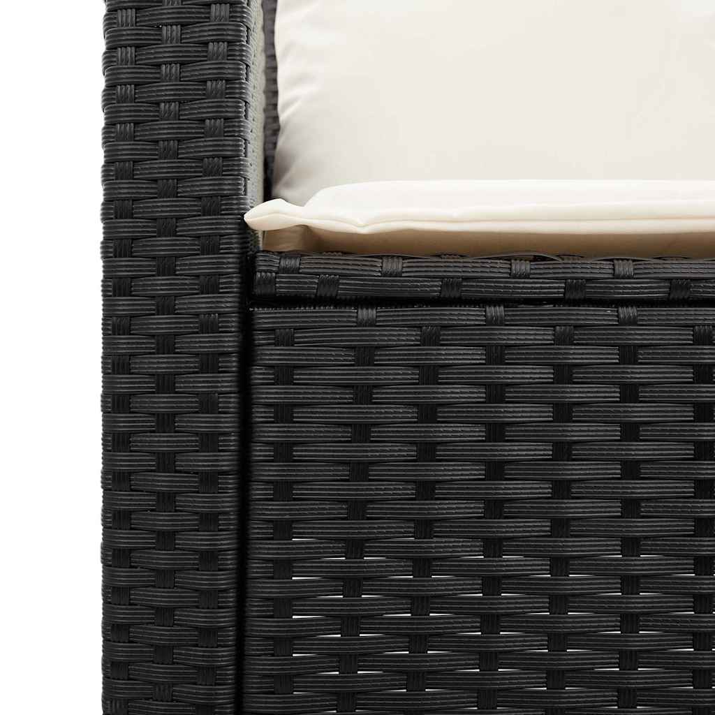 sofasæt til haven 6 dele med hynder polyrattan sort