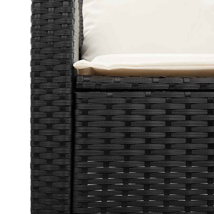 sofasæt til haven 6 dele med hynder polyrattan sort