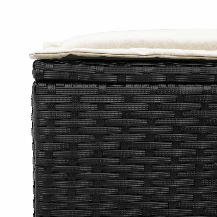 sofasæt til haven 6 dele med hynder polyrattan sort