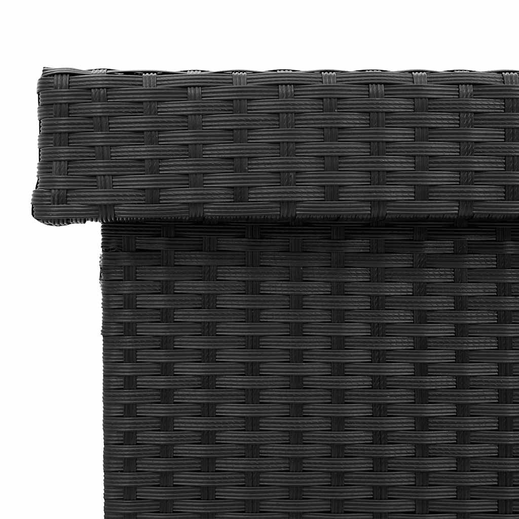 opbevaringsboks med hjul 110x55x73 cm polyrattan sort