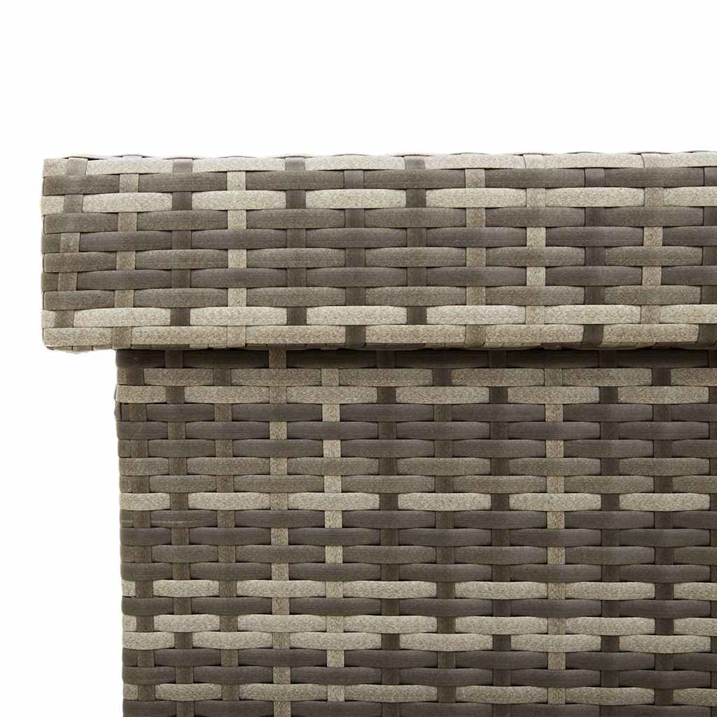 opbevaringsboks med hjul 110x55x73 cm polyrattan grå