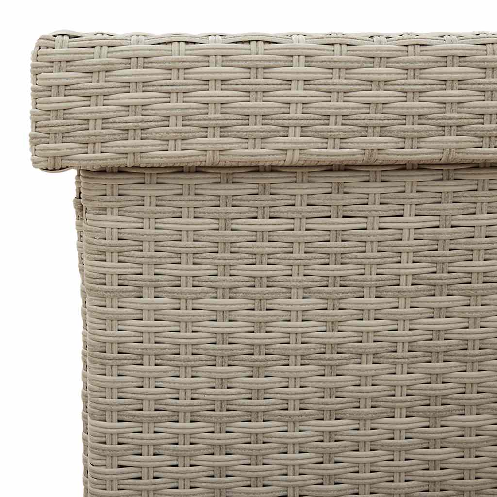 opbevaringsboks med hjul 160x55x75 cm polyrattan lysegrå