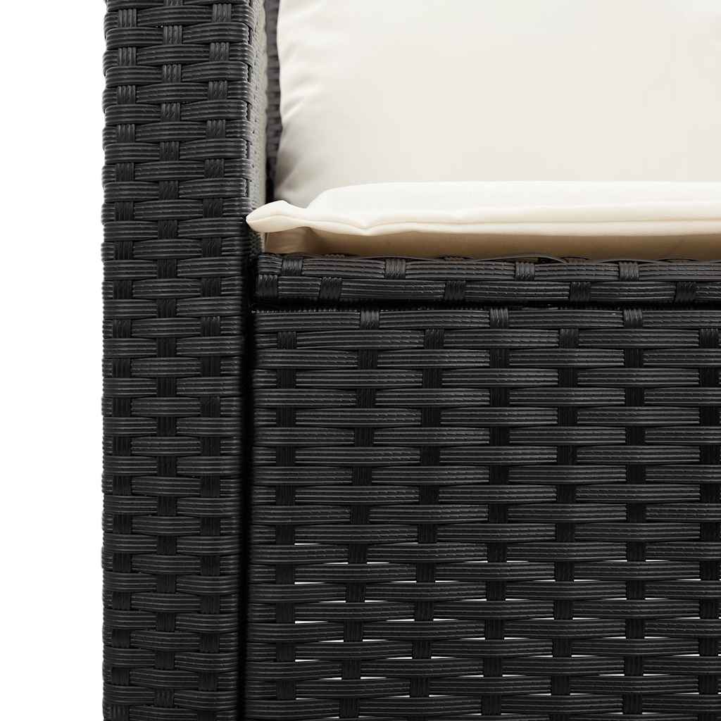3-personers sofa med hynder og bord polyrattan sort