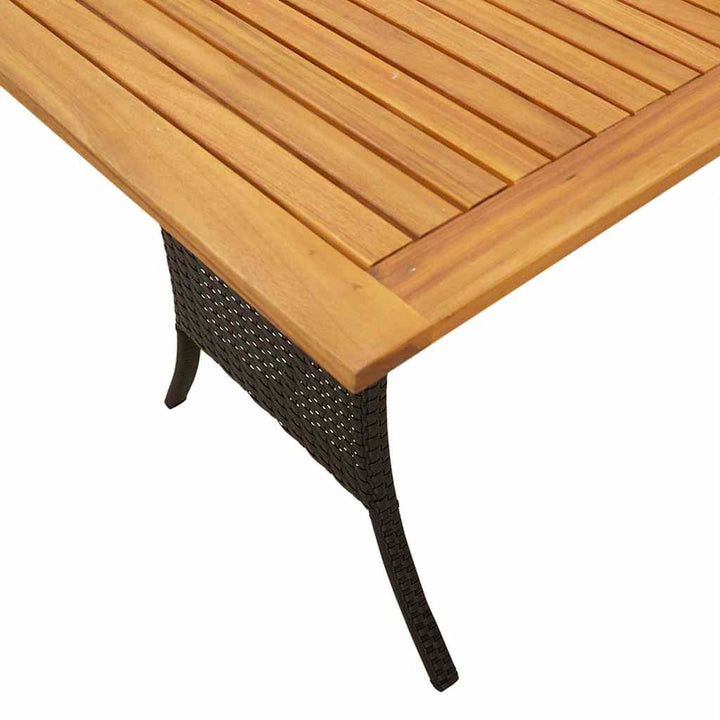3-personers sofa med hynder og bord polyrattan sort