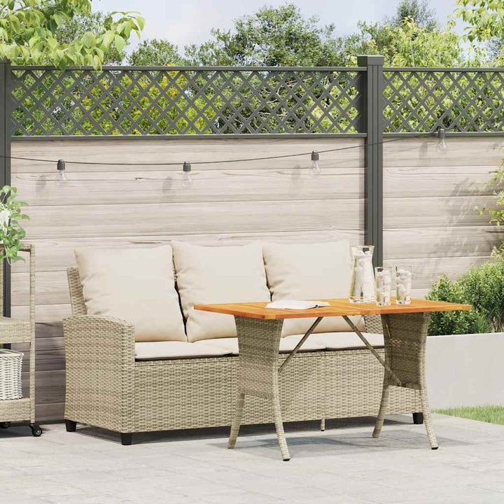 3-personers sofa med hynder og bord polyrattan beige