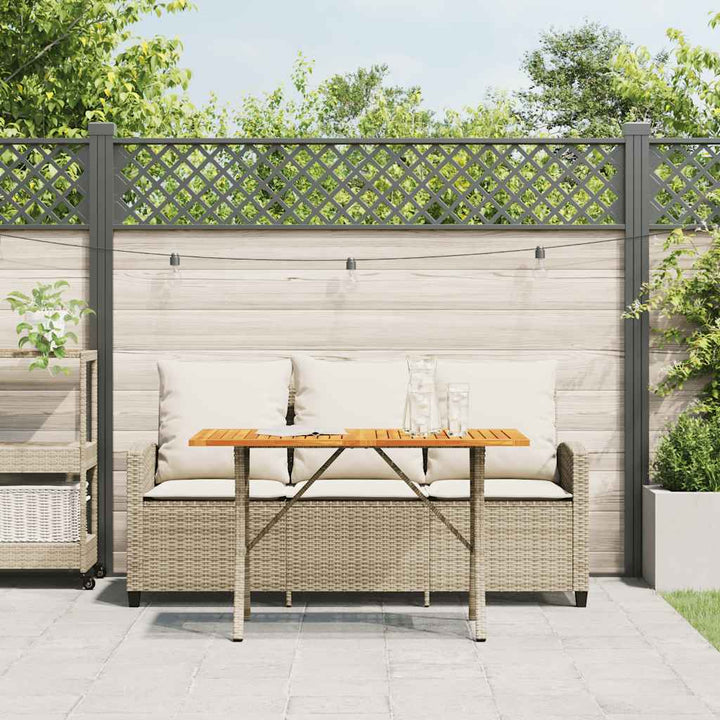 3-personers sofa med hynder og bord polyrattan beige